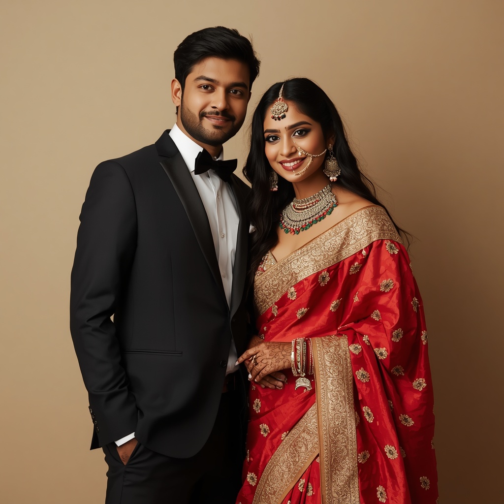 Indian couple modern outfit photoshoot