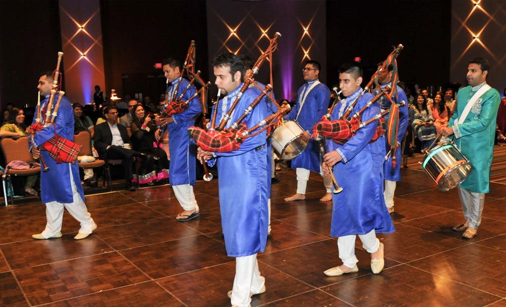 Drummers performing during a wedding celebration