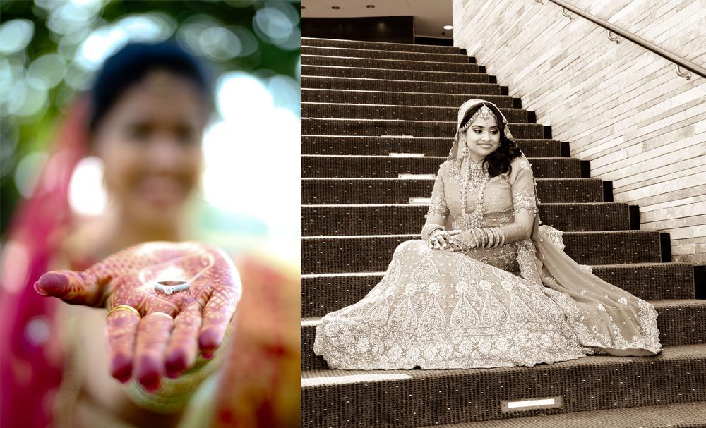 Bridal henna detail and seated bridal portrait