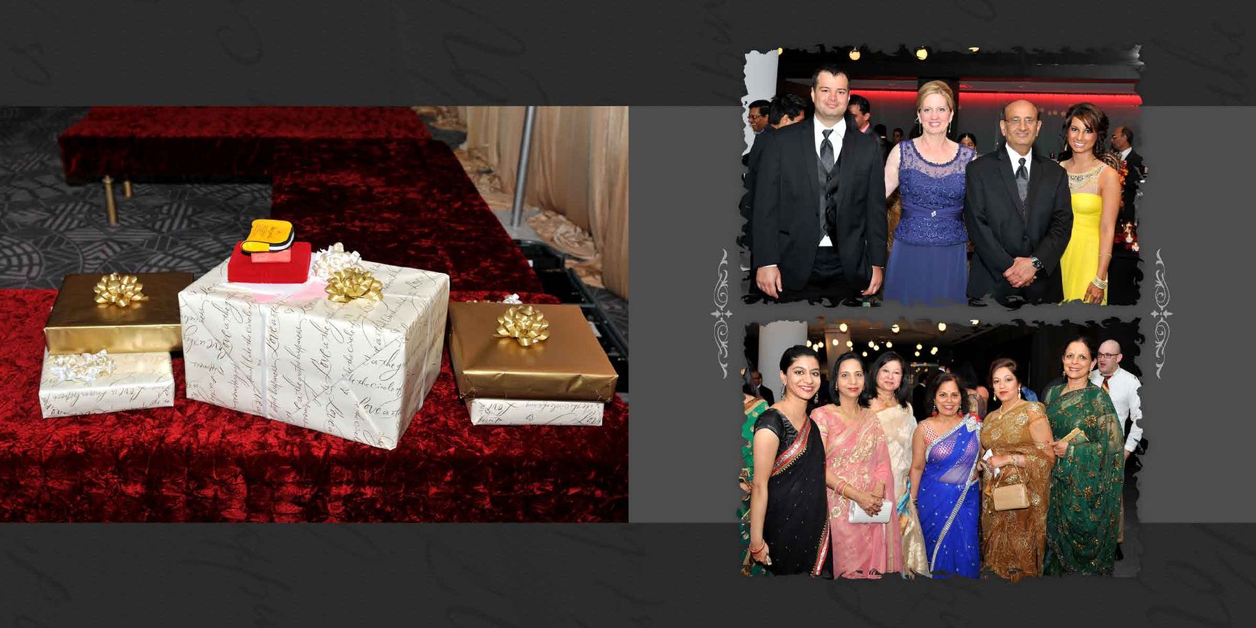 Wedding reception details and ceremonial display