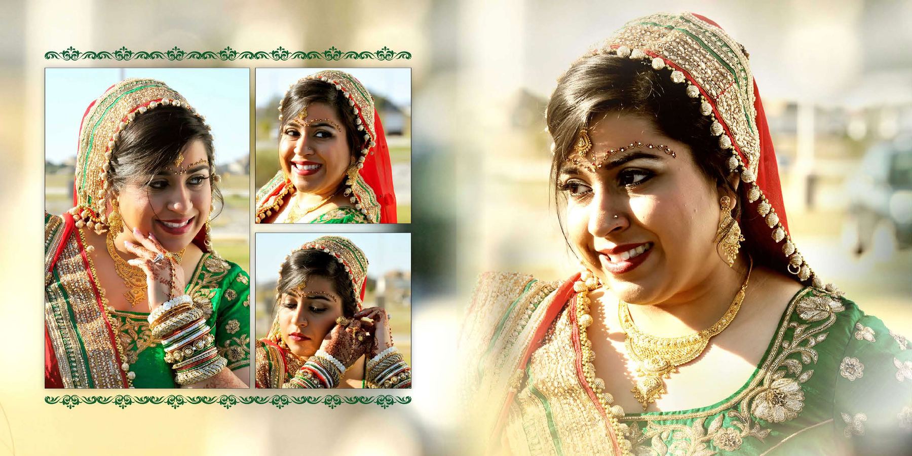 Bride and family wedding portraits