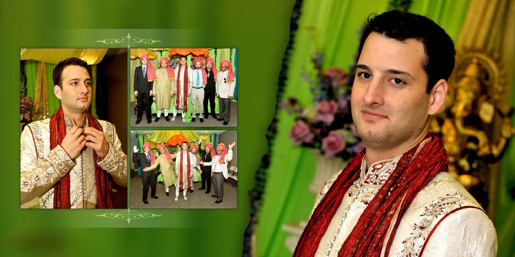Groom portrait in traditional wedding attire