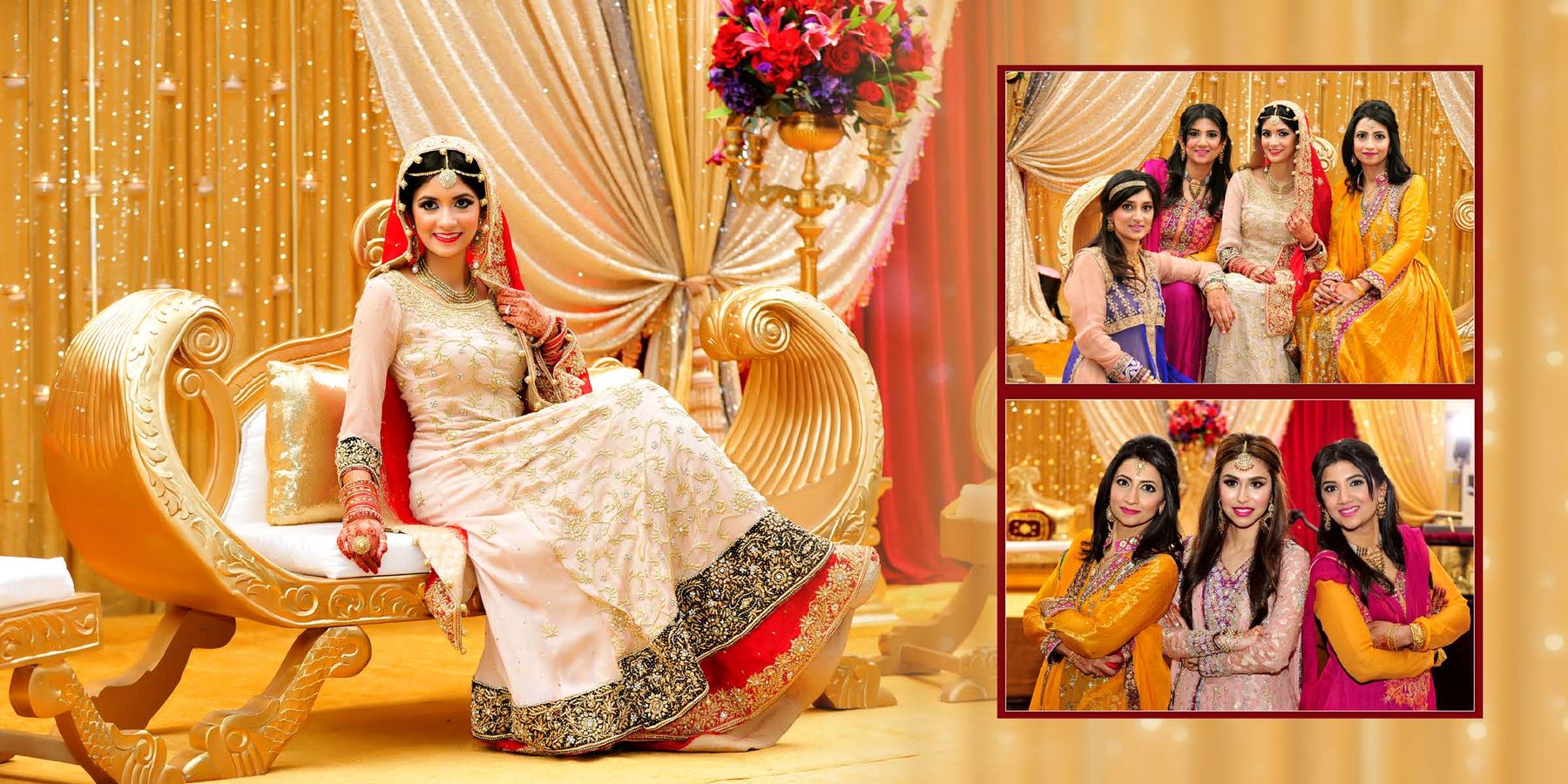Bride in red and gold wedding attire